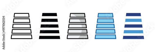 Crosswalk  Icon Set Multiple Style Collection