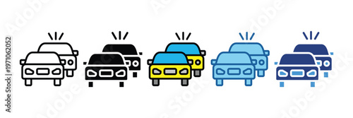 Congestion  Icon Set Multiple Style Collection