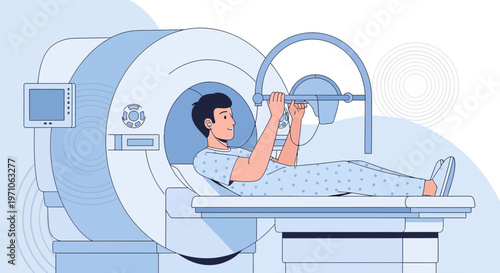 Patient undergoing MRI scan in a modern medical diagnostic center, advanced technology