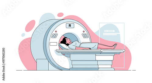 Patient undergoing MRI scan in a modern medical diagnostic center, healthcare technology