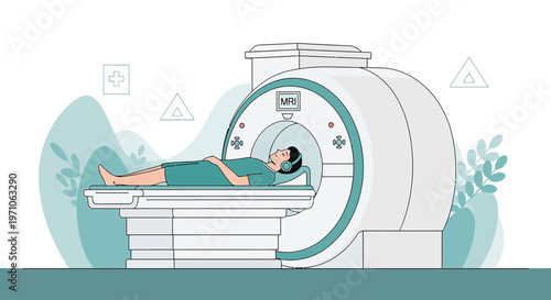 Patient undergoing MRI scan in a modern medical diagnostic center