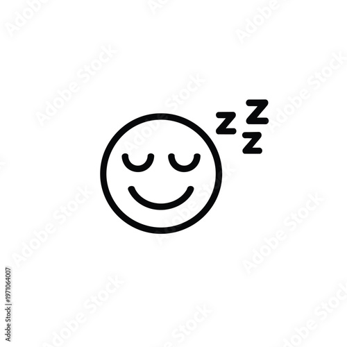 A smiling face icon with closed eyes and zzz above it