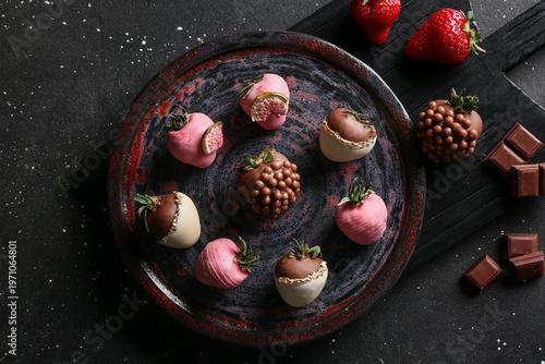 Plate with chocolate covere...