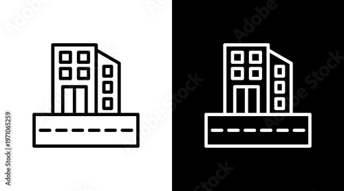 City  White Icon Set Design
