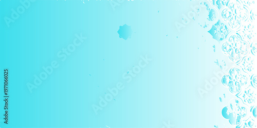 Liquid water drops on a blue glass background create a decorative winter holiday pattern featuring vector art snowflakes and bubble textures for a cool underwater ocean wave design backdrop