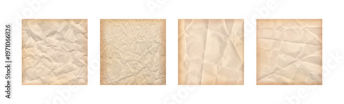 Paper tear collection for poster background parchment old texture crumpled. Kraft folded rip teture for recycled square sheet set, bundle kit brown beige bg. Paper social post for poster torn craft.