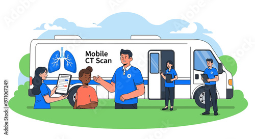 Mobile CT Scan Unit: Medical Team Provides Health Check-up Service