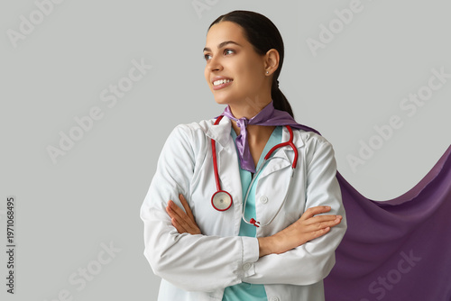 Beautiful female doctor in ...