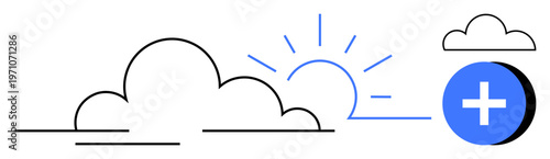 Cloud computing concept. Visual ation of cloud storage, digital access, and data solutions. Cloud computing facilitates data sharing, secure backups, and innovation. For technology, data storage