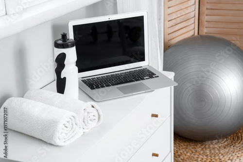 Laptop with sports water bo...