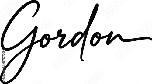 A black signature of the name Gordon on a white background