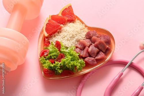 Plate with fresh healthy pr...