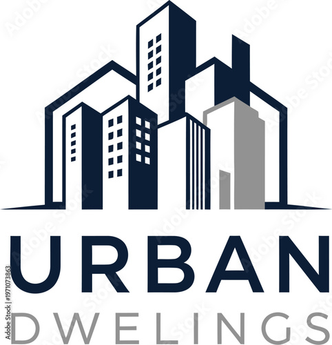 A modern logo for urban dwellings and real estate development companies