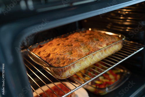 A rustic Neapolitan Potato Gateau fresh from the oven. A savory Italian dish made with mashed potatoes, melted mozzarella, Italian cured meats, and eggs, baked until golden with a crispy breadcrumb to