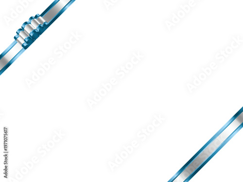 リボン波大、三色白、斜F、5水色