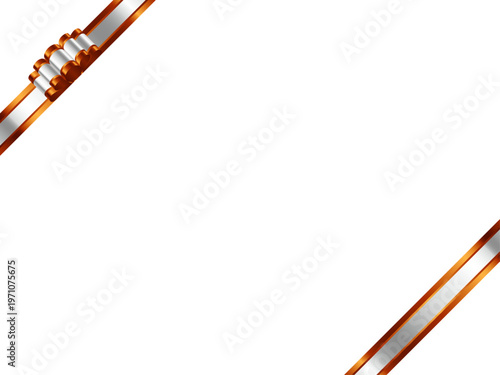 リボン波大、三色白、斜F、9オレンジ