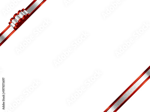 リボン波大、三色白、斜F、10赤