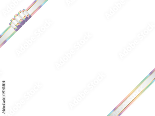 リボン波大、三色白、斜F、20虹淡