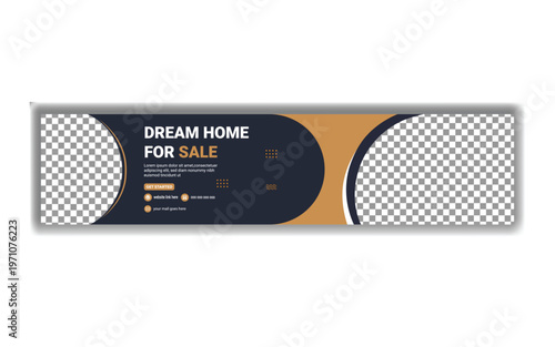 Dream home for sale banner template with modern design elements