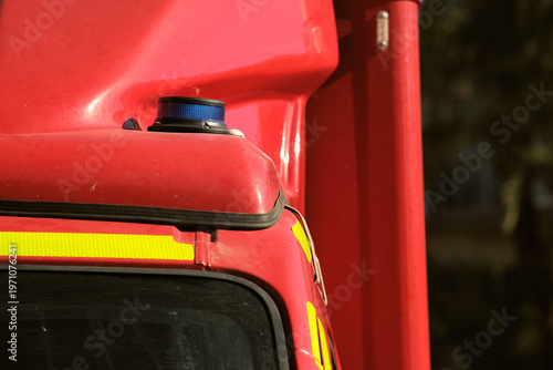 close-up Fire Truck Cab Parts