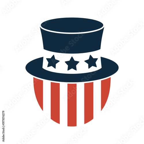 An illustration of Uncle Sam's iconic hat on a white background