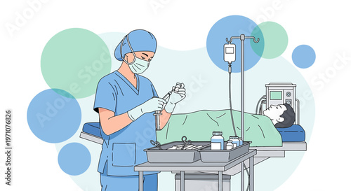 Nurse Preparing Injection for Patient Undergoing Medical Procedure