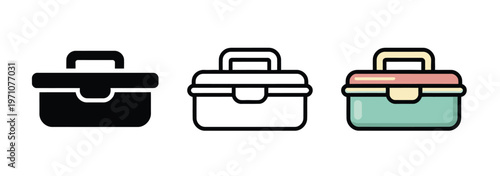 A set of colorful lunchboxes with different designs and patterns