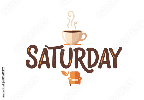 Start your weekend right with a comforting hot coffee and the perfect cozy armchair, symbolizing a relaxed Saturday morning of leisure and tranquility