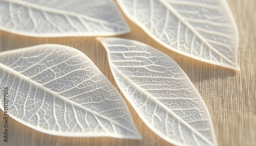 Elegant White Aspen Foliage Patterns on Warm Beige Surface for Sophisticated Design Projects