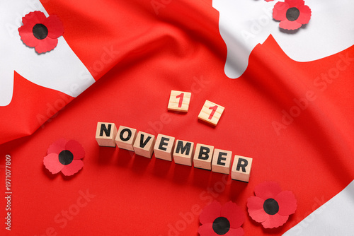 Poppy flowers and text 11 N...