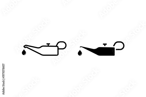 Oil can icons with drop symbols indicating maintenance and lubrication.