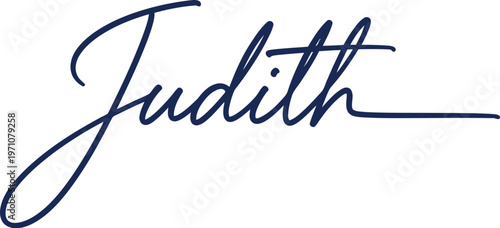 A elegant signature of the name Judith in cursive script on a white background