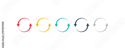 Colorful circular arrow icons indicating progress and cycles.