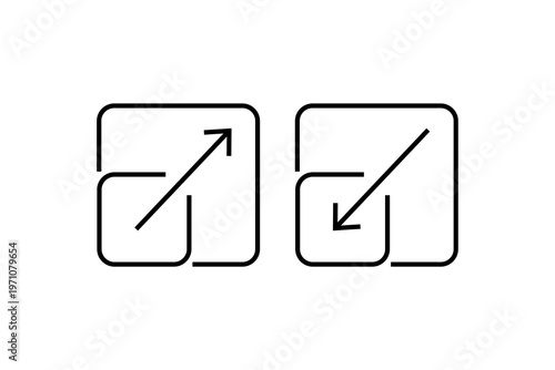 Increase and decrease arrow icons - vector symbols for interfaces and design.