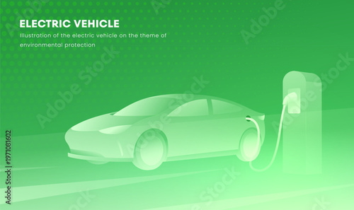 Sustainable Electric Vehicle Green Technology Transport Illustration