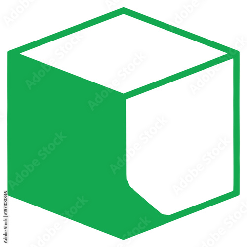 Green outline of a whisk in a three dimensional perspective view.