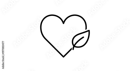 A vibrant red heart shaped leaf creates a romantic Valentine symbol of love and passion, featuring a 3d illustration design perfect for a wedding celebration or holiday card