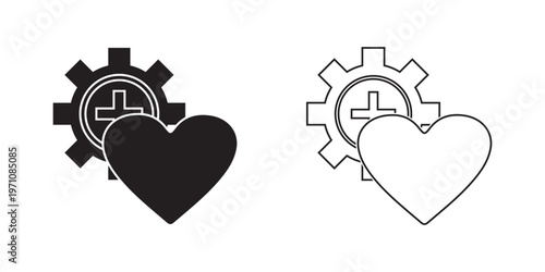 Plus Icon Set for Add Actions Collection of minimal  in solid and outline styles, representing add, create, favorite, and user actions in UI design.EPS10/AI.