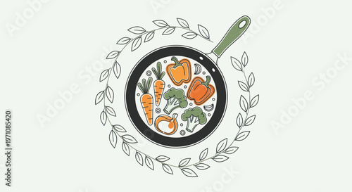 Frying pan with orange food.