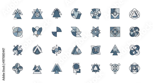 Collection of various geometric shapes icons.