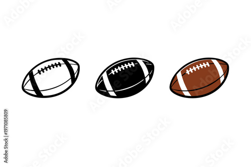 Versatile collection of American football vector illustrations, ideal for sports event promotions, team branding, or athletic game media designs