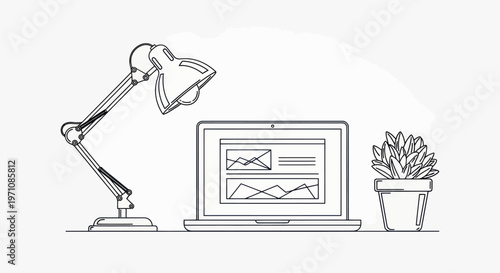 Laptop Computer Office Workstation Device.