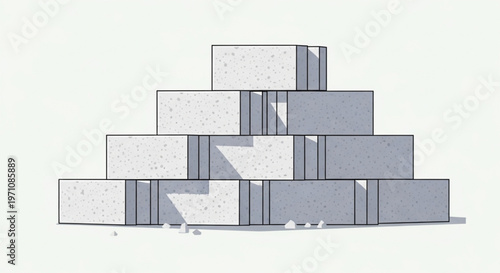 Pyramid Stack of Aerated Concrete Building Blocks
