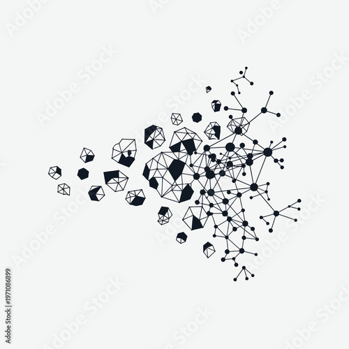 Black and white molecular structure model.