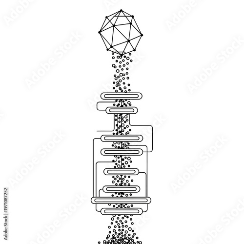 Detailed diagram of a virus structure.