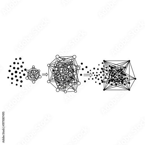 Molecular structure formation process animation.