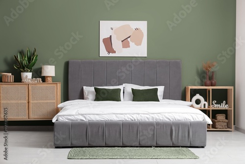 Interior of modern cozy bed...