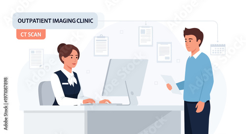 Patient Registration at Outpatient Imaging Clinic for CT Scan