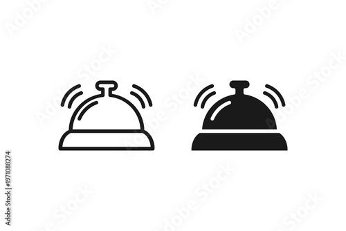 Service bell icon for hotel reception, desk help, or alert
