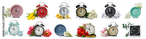 Set of different alarm cloc...
